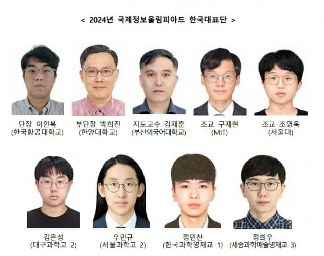 36회 국제정보올림피아드서 한국대표단 4명 전원 메달 획득