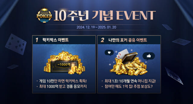 NHN, ‘모바일 한게임포커’ 10주년 기념 대규모 이벤트 시작