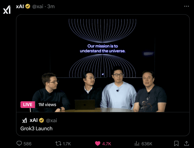 “챗GPT·딥시크 거뜬히 능가”…머스크, ‘그록3’ 베타 공개