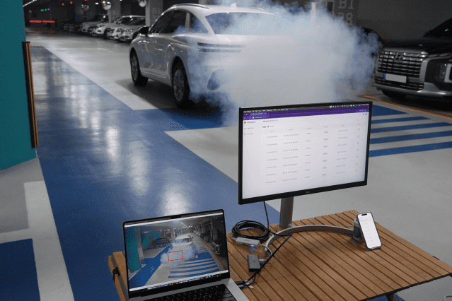 알체라 “지하 주차장 전기차 화재 걱정 끝”···감지 솔루션 시연