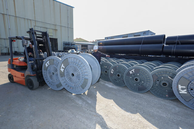 KT, 광케이블 구조물에 친환경 보빈 도입