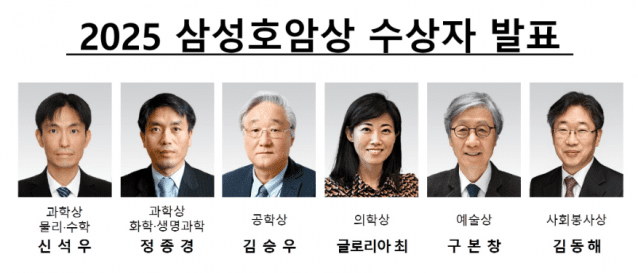 삼성호암상에 수학자 신석우 교수 등 6명 선정