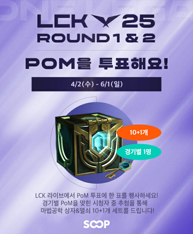 SOOP, 2025 LCK부터 PoM 투표 기능 도입