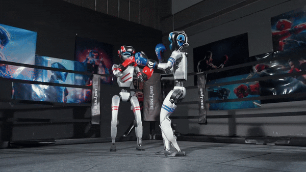 [영상] 로봇끼리 주먹 맞댄다…中, ‘세계 최초’ 로봇 복싱 경기 개최