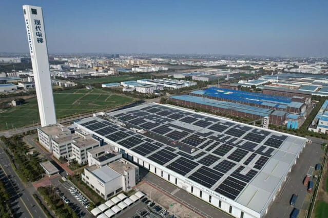 현대엘리베이터, 상하이 공장에 태양광 설비 구축