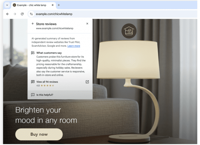 구글, 크롬 브라우저에 제품 리뷰 요약 AI 탑재