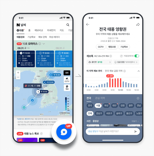 네이버 날씨, ‘제보 지도’ 기능 추가…”재해재난 피해 최소화”