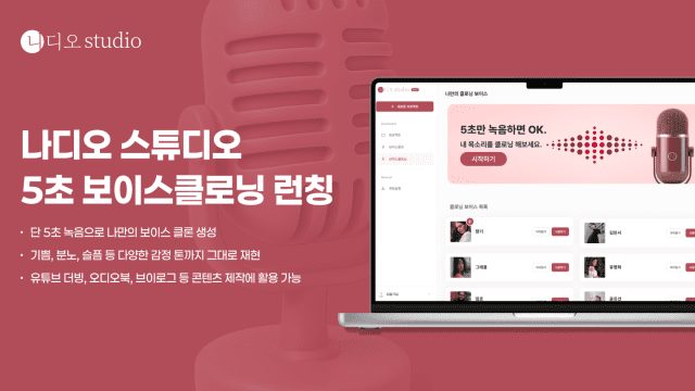 이어가다 ‘나디오’, 개인 목소리 복제하는 ‘AI 보이스클로닝’ 출시