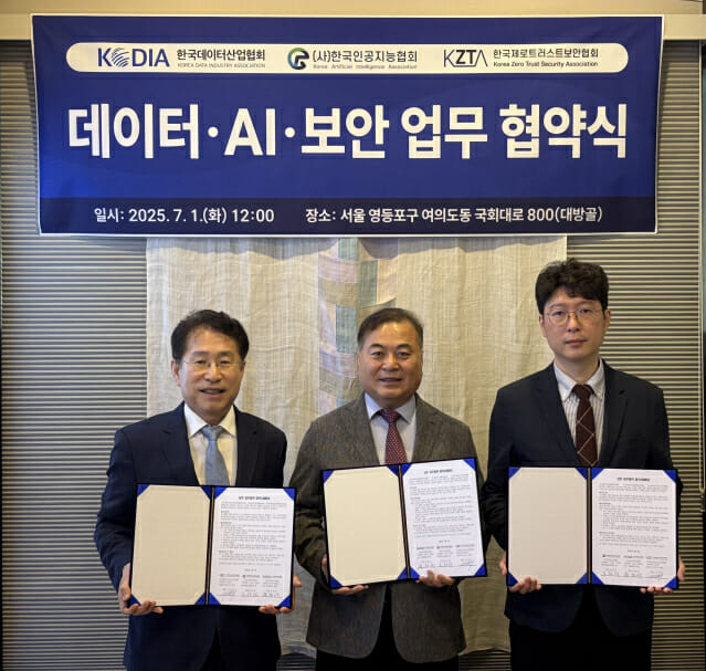 데이터·AI·보안 3개 협회, 업무협약 체결…’AX 시대’ 전방위 협력