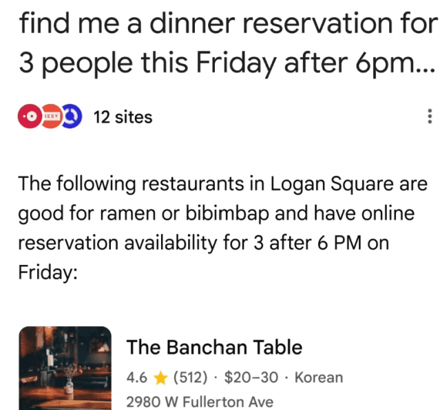 구글, AI 모드에 레스토랑 예약·맞춤 추천 기능 추가