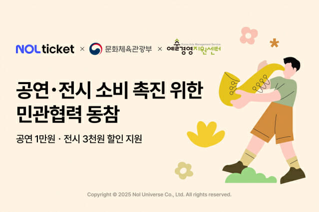 놀티켓, 공연·전시 관람료 지원 사업 동참…할인 쿠폰 선착순 제공