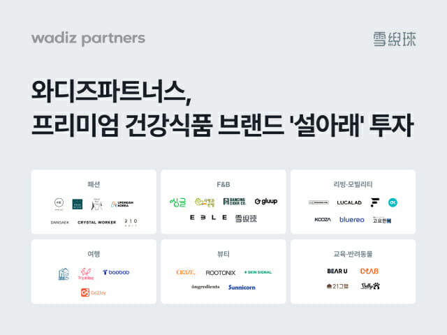 와디즈파트너스, 건강식품 브랜드 ‘설아래’ 투자