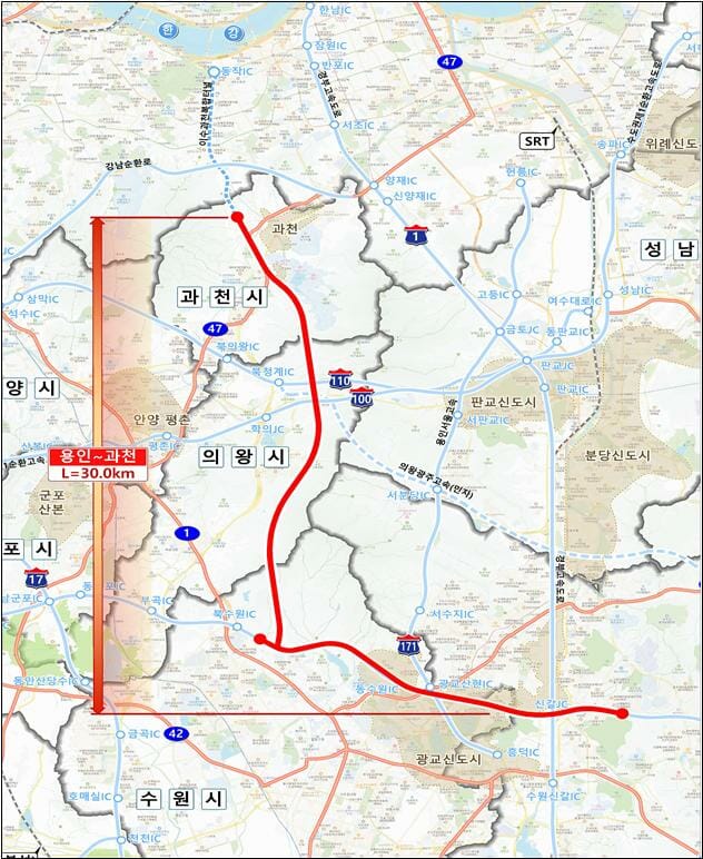 용인-과천 지하 고속도 신설사업·창원-진영 고속도 확장사업 예타대상 선정