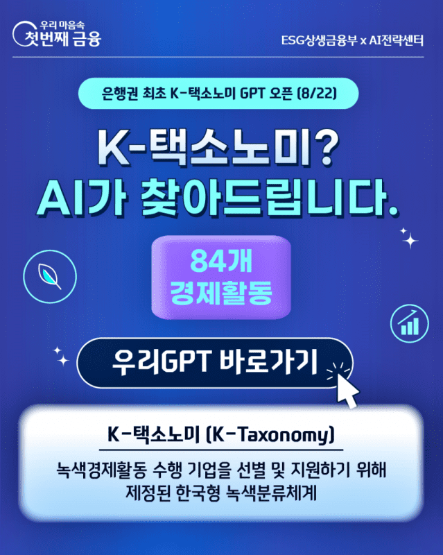 우리銀, ‘K-택소노미’ 대출 상담 AI 도입