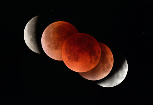 달, 노을 지듯 붉게 물들다…’블러드문’ 사진 공개