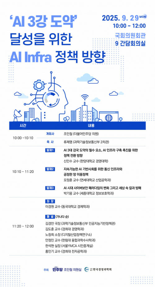 ‘AI 3대 강국’ 위한 AI 인프라 정책 토론회 열린다