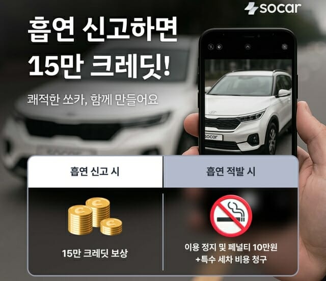 “차량 내 금연”…쏘카, 흡연 근절 프로그램 도입