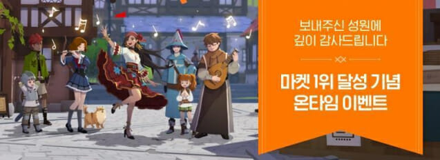 넥슨 ‘마비노기 모바일’, 연휴간 구글 매출 1위 올라…”MMO 새 가능성 제시”