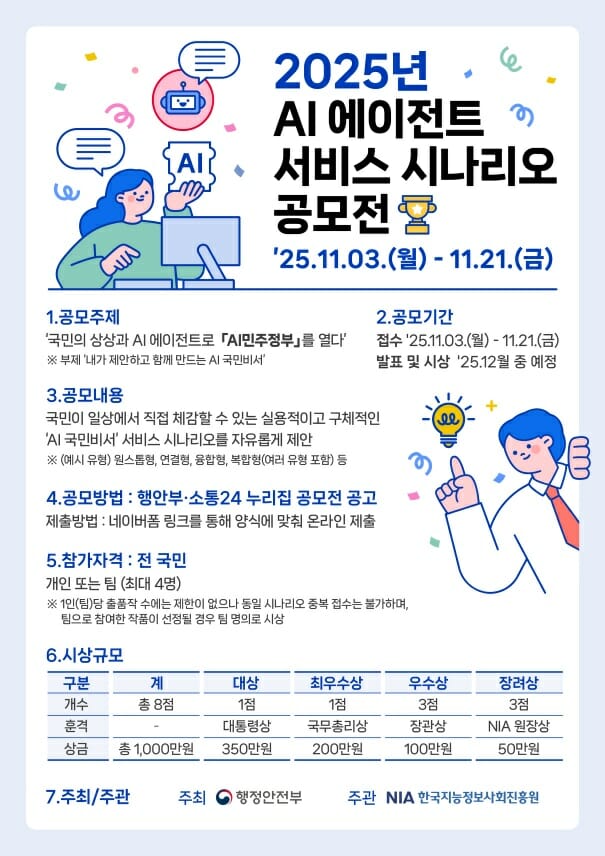 “국민이 상상한 AI 비서가 현실로”…AI 국민비서 시나리오 공모전 개최