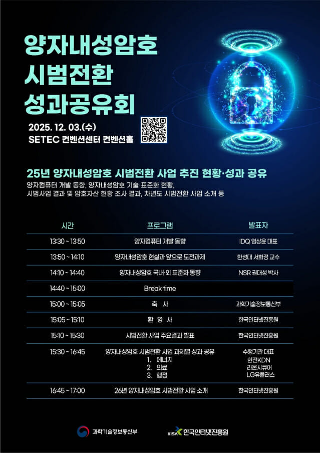 정부, 양자내성암호 개발 확대…내년엔 통신·국방·금융도