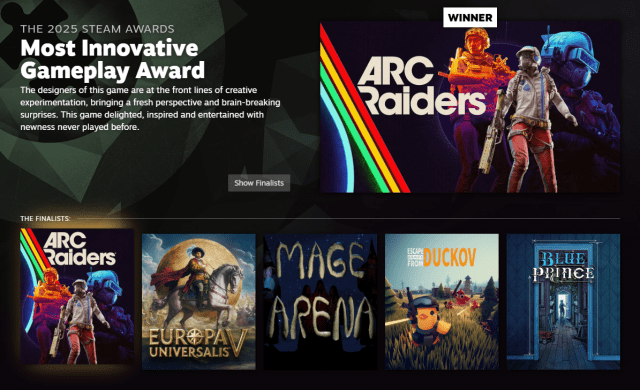 넥슨 ‘아크레이더스’, 2025 스팀 어워드 ‘혁신상’ 수상