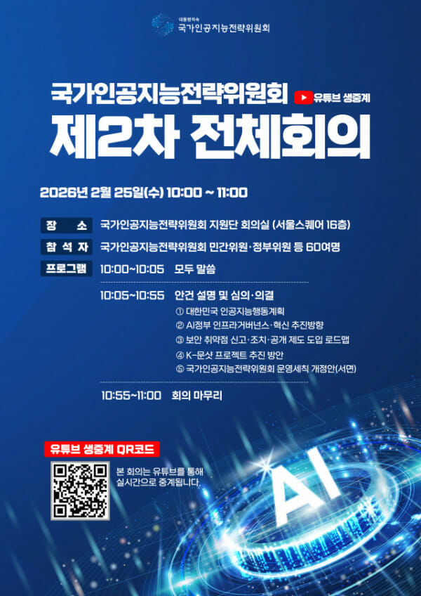 국가AI전략위, 2차 전체회의 연다…”AI행동계획 구체화”