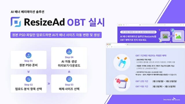 인크로스, AI 배너 제작 자동화 ‘리사이즈애드’ 시범 실시